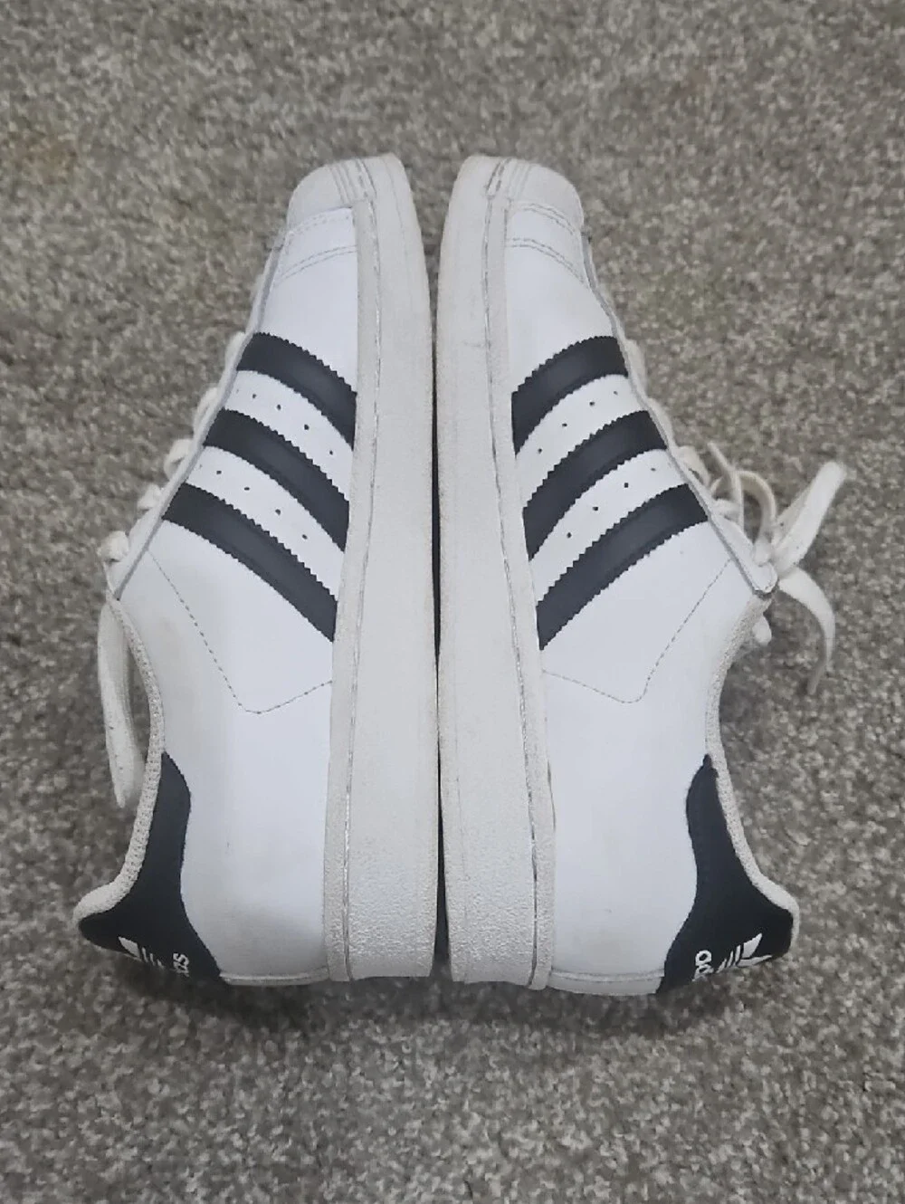 adidas White and Black Superstar Sneakers size 7